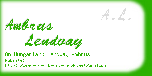 ambrus lendvay business card